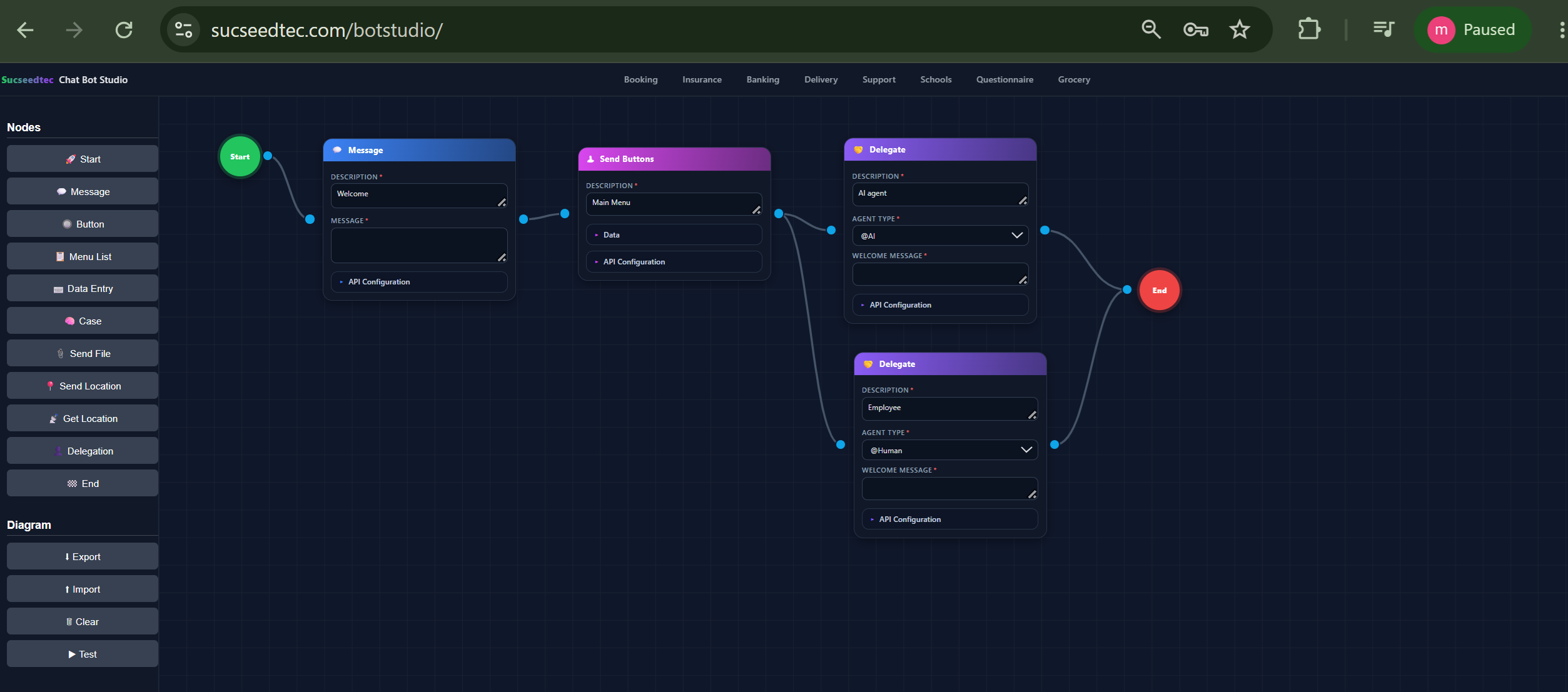 Visual AI workflow designer